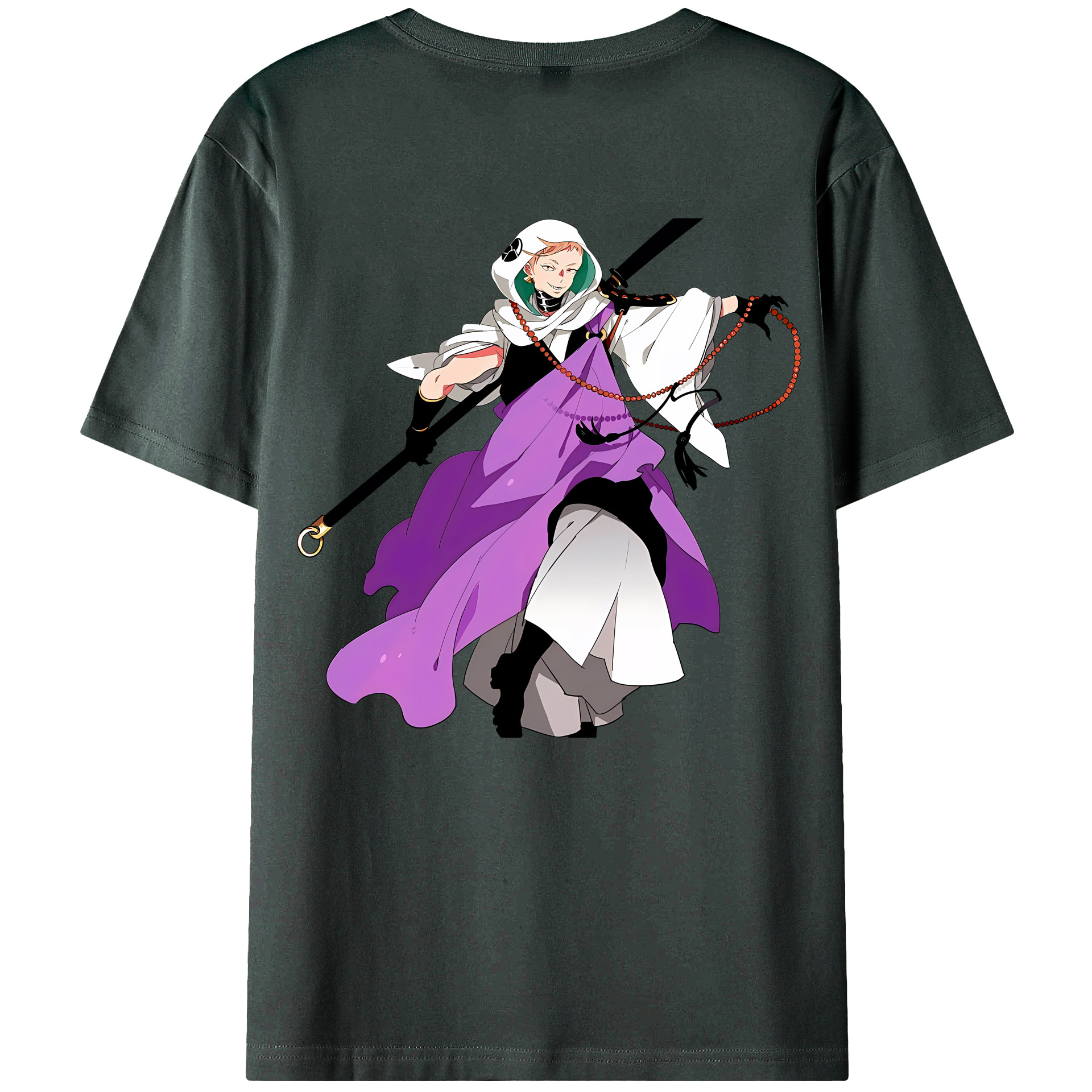 （画像用） 刀剣乱舞 Touken Ranbu 綿100％ メンズ半袖Tシャツ（バックプリント） 通気性